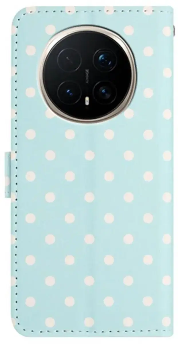 Selected Hoesje Honor Magic 8 Pro Polka Dot Wallet Book - Blauw