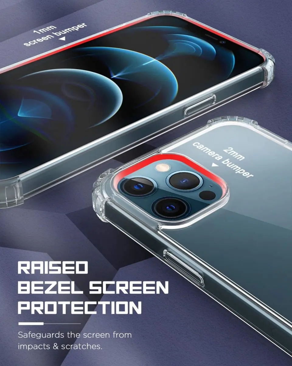 Selected iPhone 12/12 Pro Hoesje Transparant + Red