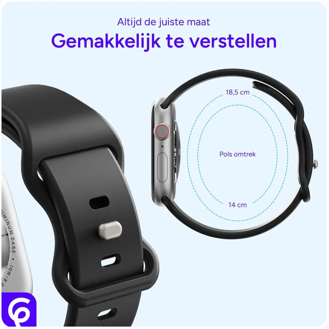 Selected SBG Siliconen Horlogebandje Apple Watch - 38-42mm - Zwart
