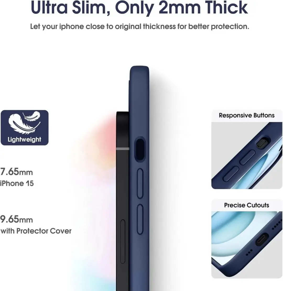 Selected Hoesje Apple iPhone 15 Blauw - Dun Siliconen