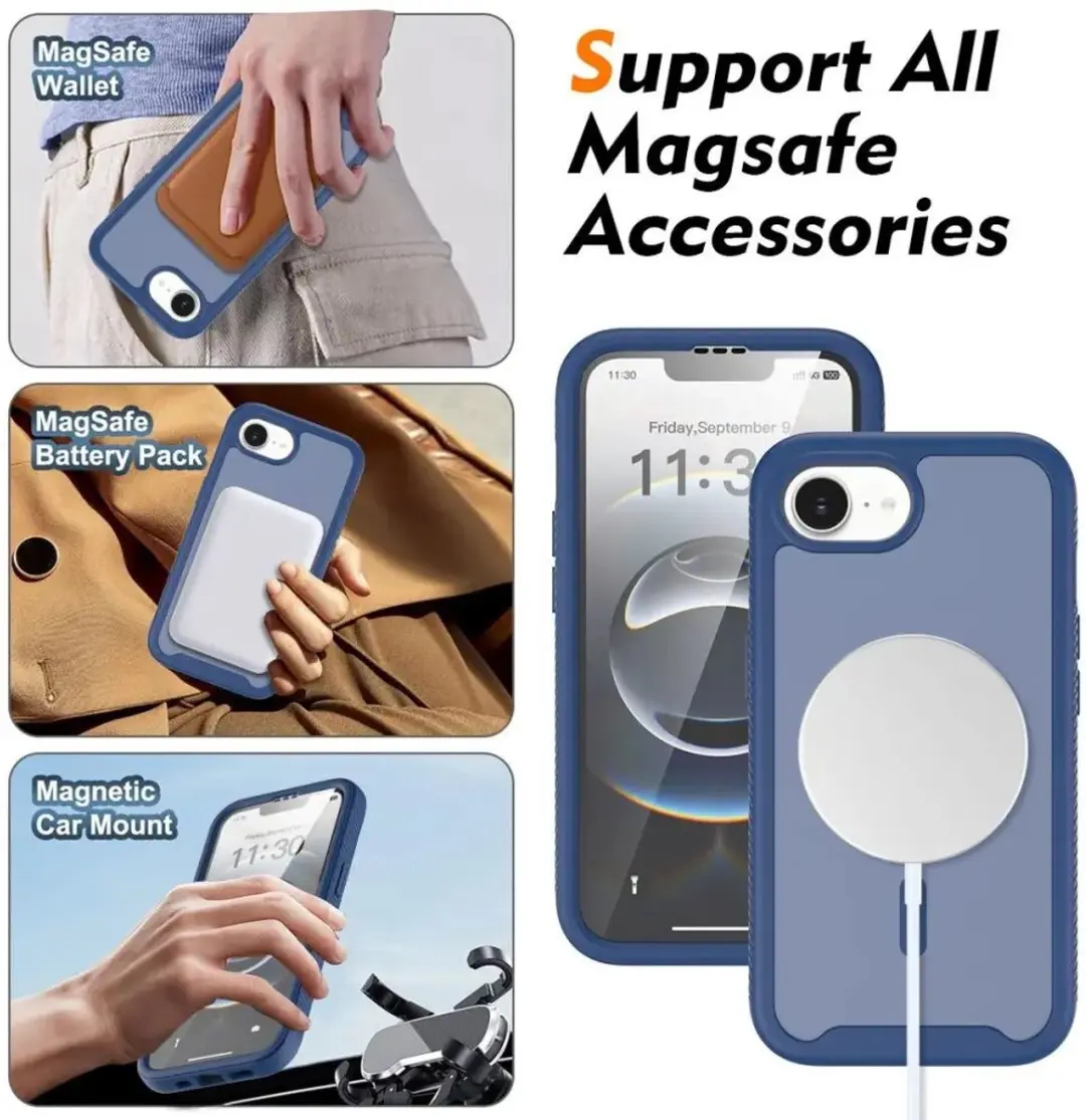 Selected Hoesje iPhone 16/17 Full Protect Matte Blauw - MagSafe - afbeelding 6 van 6