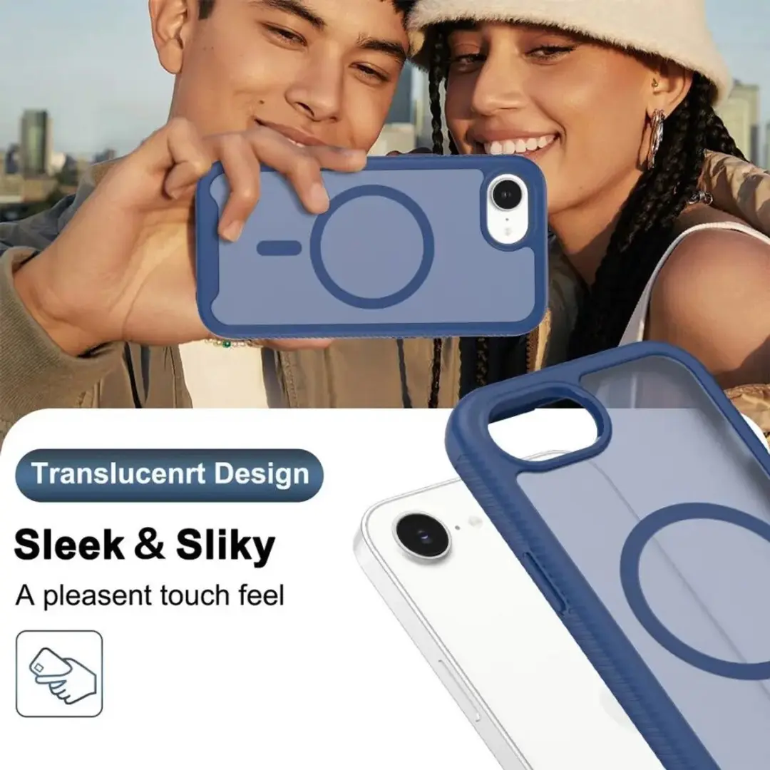 Selected Hoesje iPhone 16/17 Full Protect Matte Blauw - MagSafe