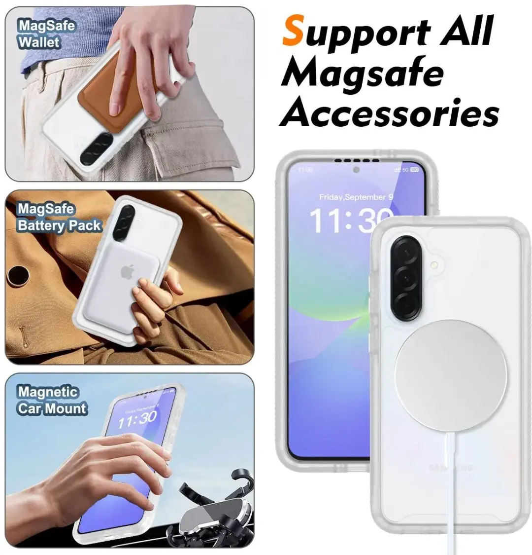 Selected Hoesje Samsung Galaxy A36/A37/A56 - Matte Transparant - MagSafe