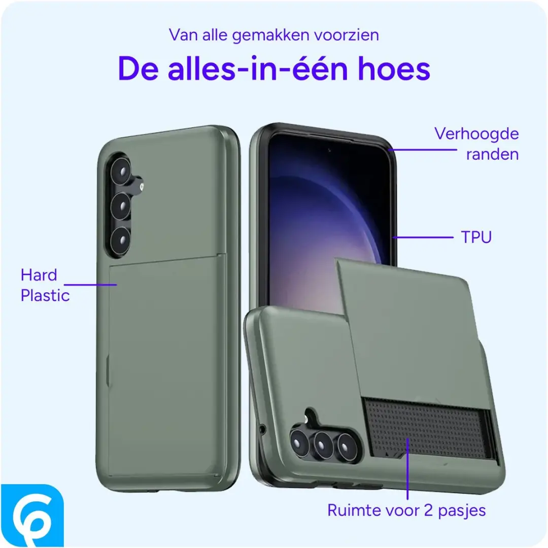 Selected Hoesje Samsung Galaxy S25 - Kaarthouder Groen
