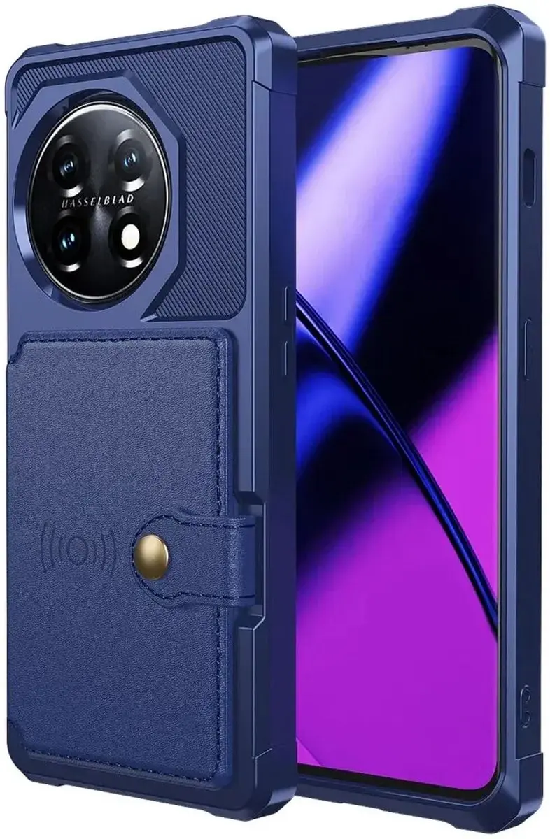 Selected Portemonnee Hoes OnePlus 11 - Donkerblauw - afbeelding 6 van 6