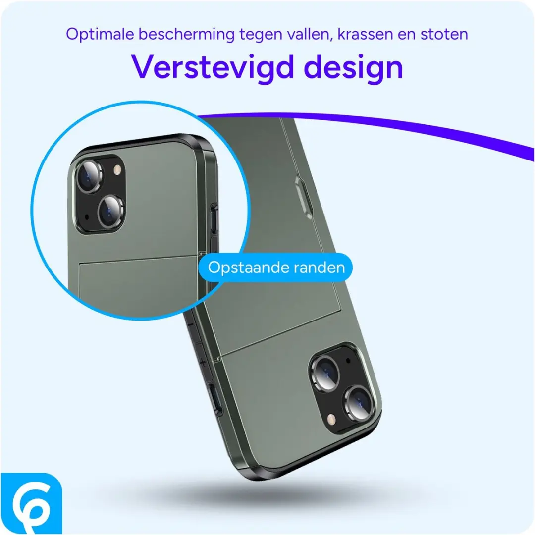 Selected Hoesje iPhone 15 Kaarthouder Groen - 2 Pasjes