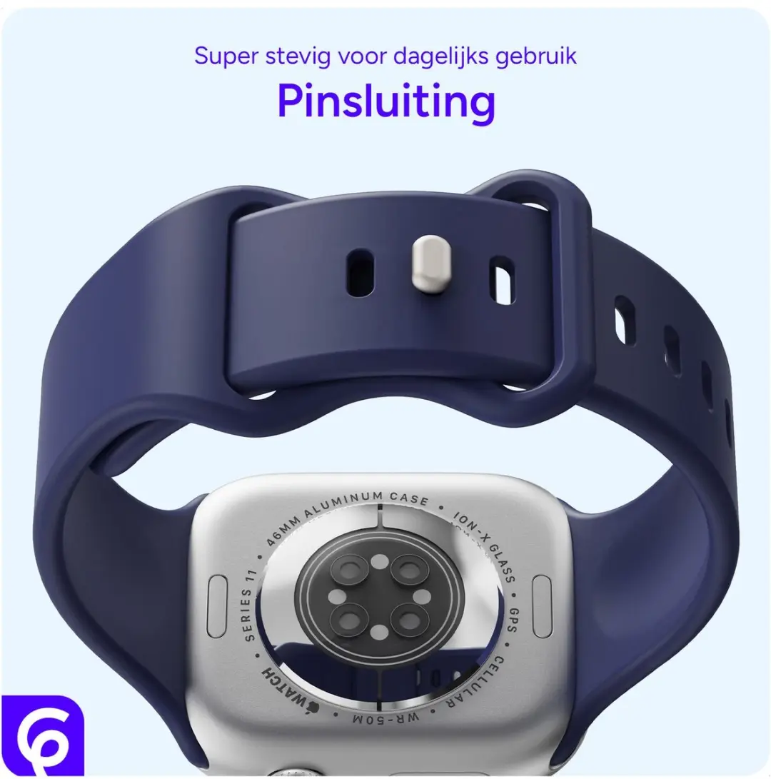 Selected SBG Siliconen Bandje Apple Watch 8 45mm - Midnight Blue