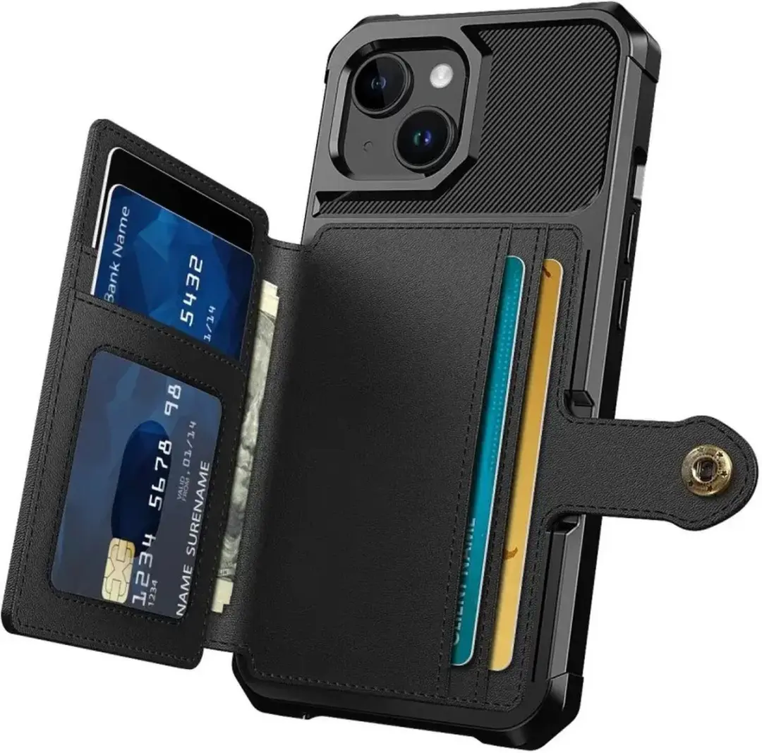 Selected Portemonnee Hoesje iPhone 15 Plus - 4 Pasjes - Zwart - afbeelding 6 van 6