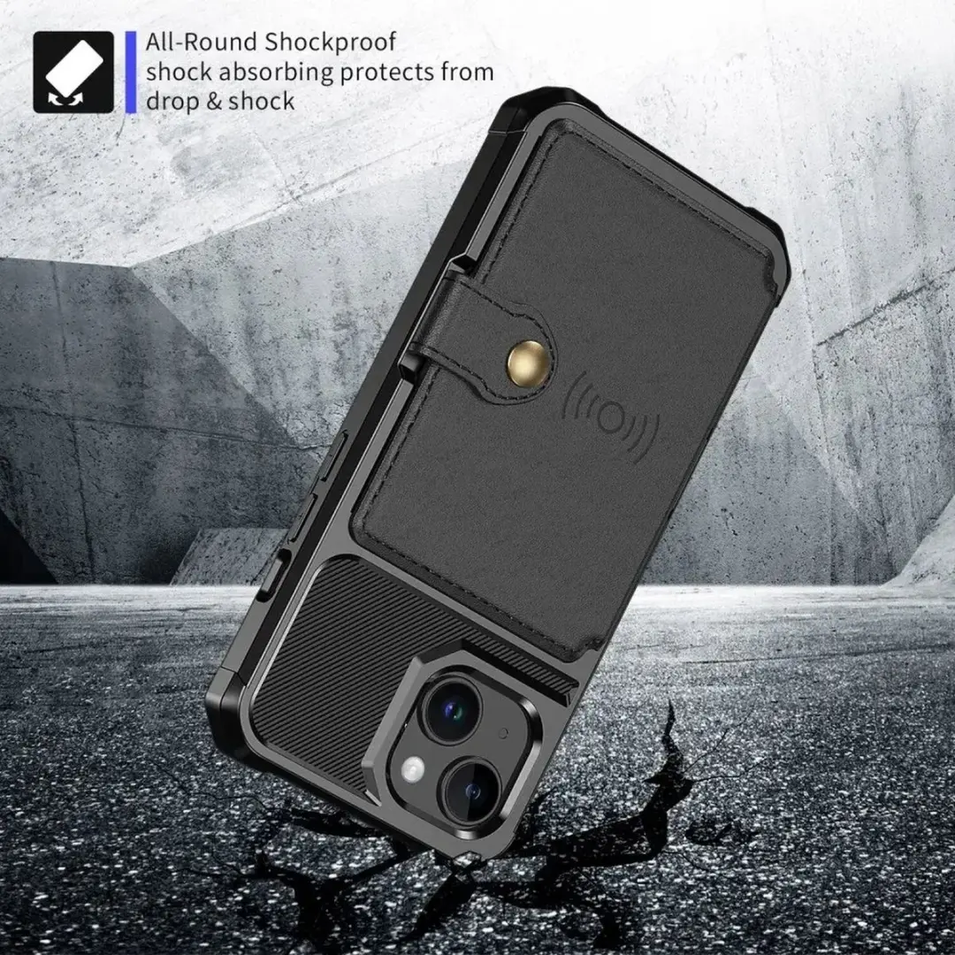 Selected Portemonnee Hoesje iPhone 15 Plus - 4 Pasjes - Zwart