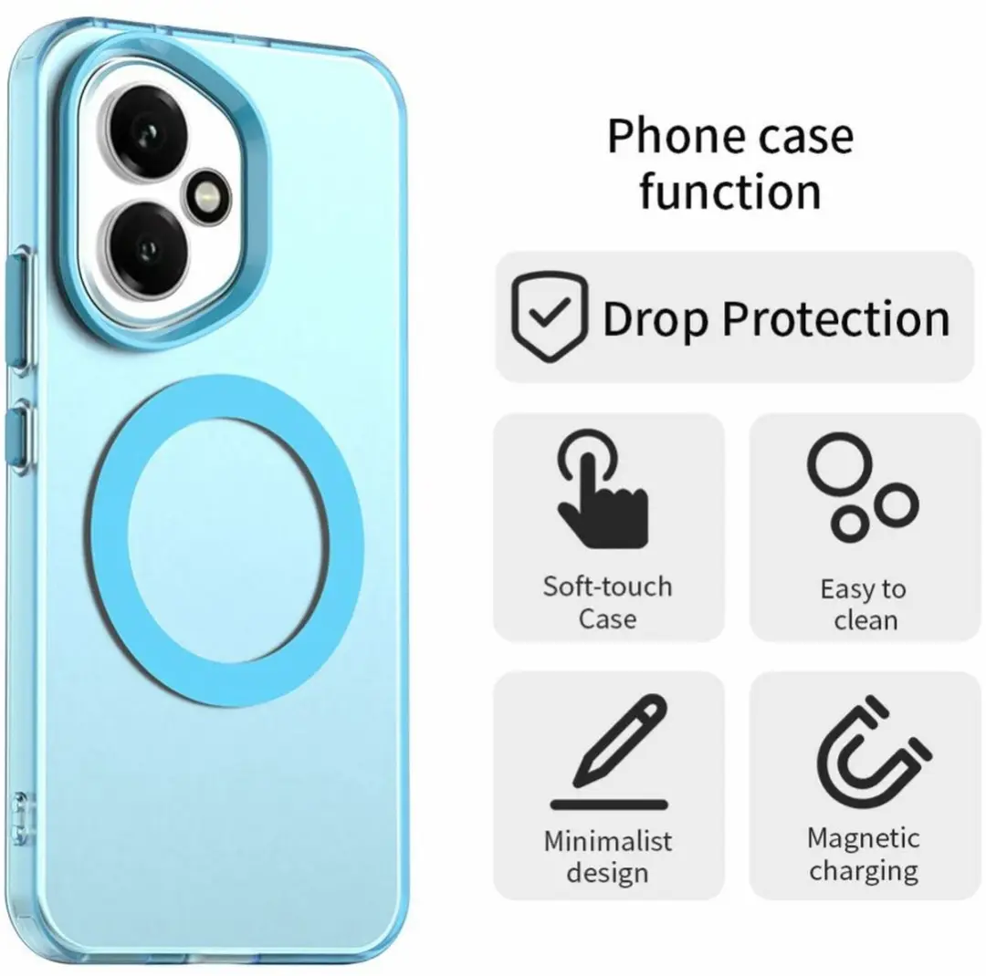 Selected MagSafe Backcover Honor 400 - Blauw & Transparant