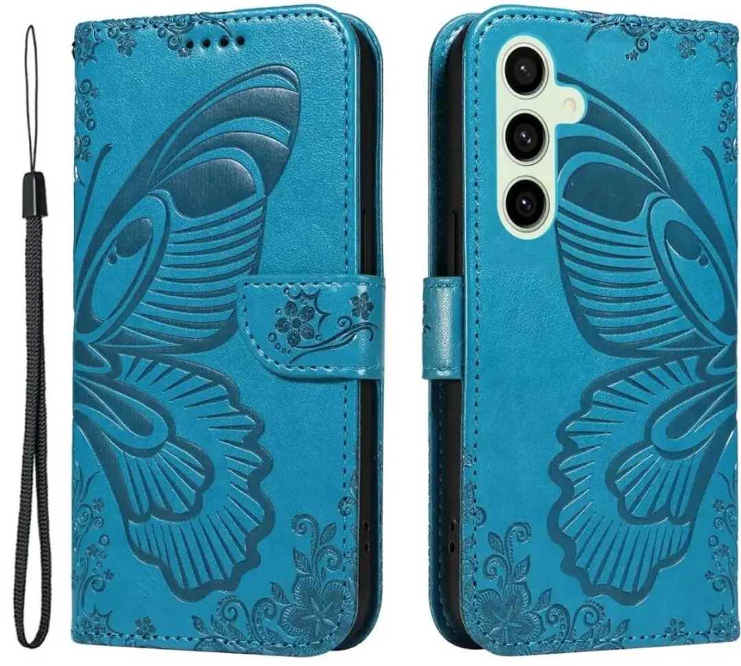 Selected Hoesje Samsung Galaxy S24 FE Wallet Vlinder Kunstleer