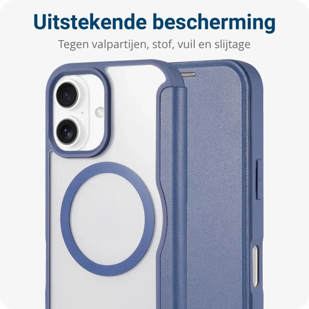 Selected Portemonnee Hoesje iPhone 16 - Blauw Transparant