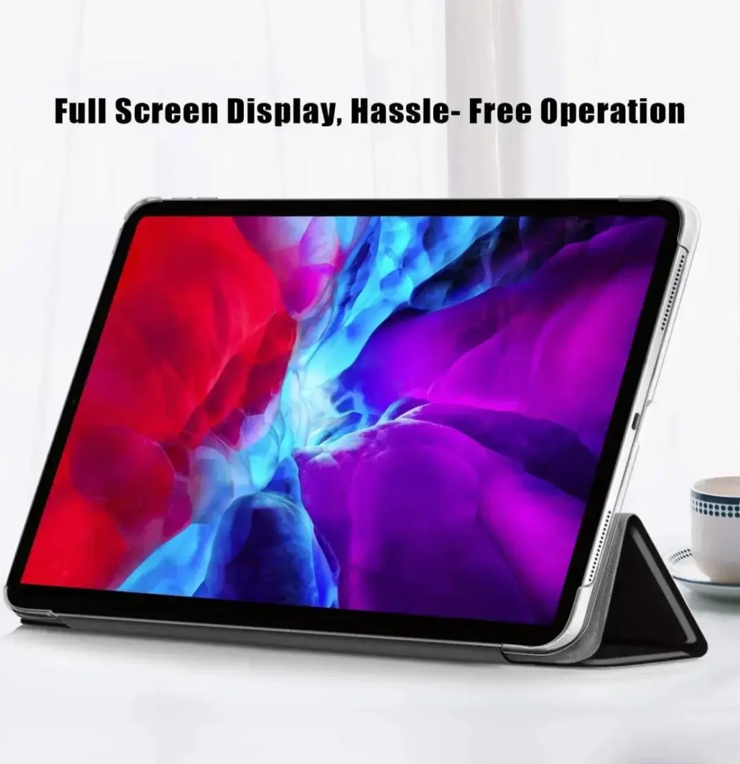 Selected by GSMpunt Apple iPad Pro 12.9 Book Case - Tri-Fold Kunstleder - Zwart