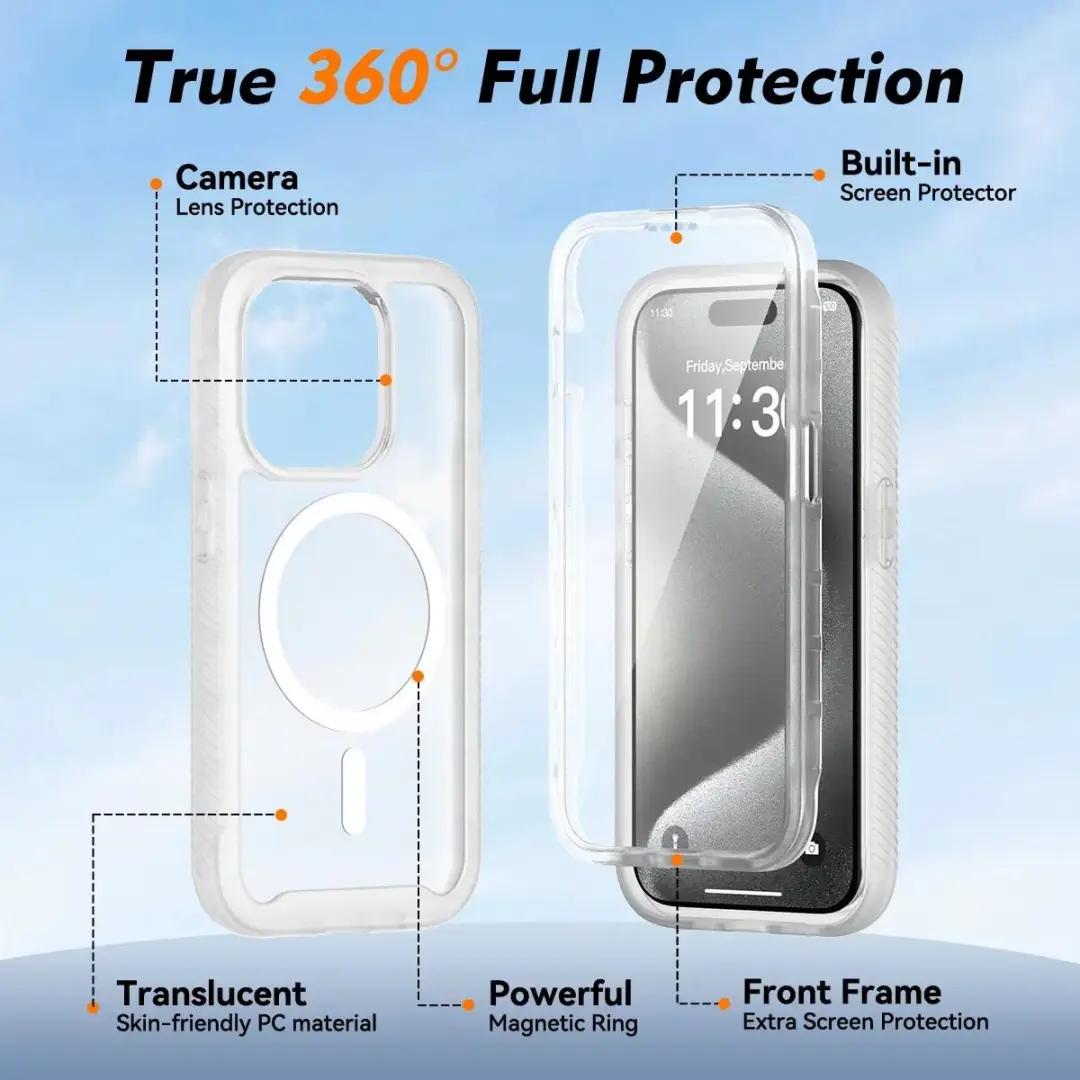 Selected by GSMpunt.nl iPhone 15 Pro Hoesje - Matte Transparant - MagSafe