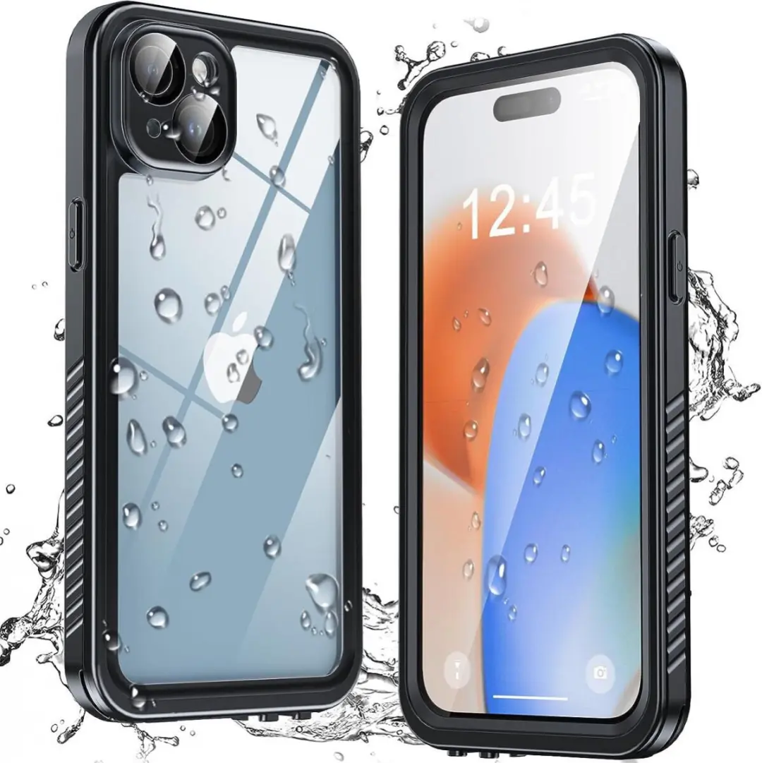 Selected SBG Outdoor iPhone 15 Plus Hoesje Waterdicht - IP68 - Zwart/Transparant