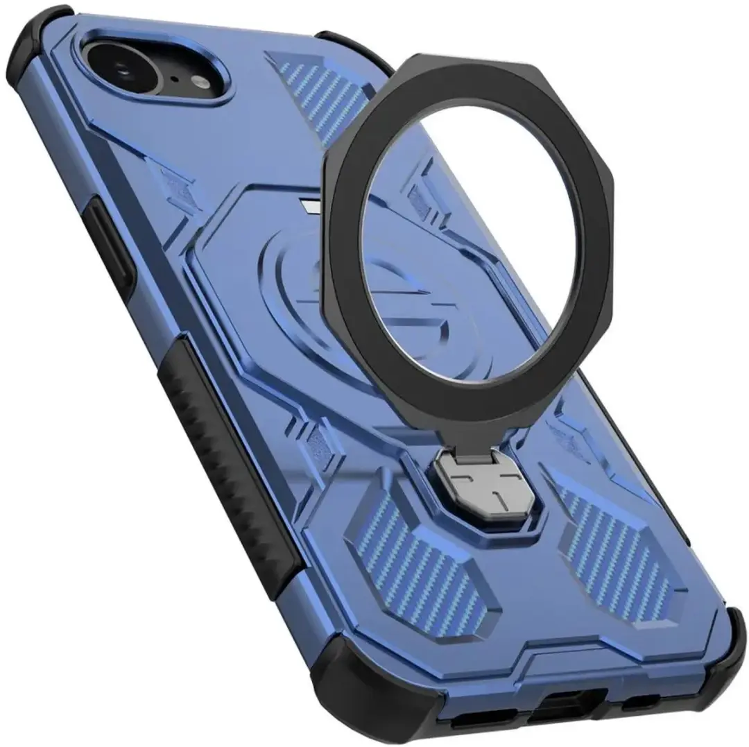 Selected by GSMpunt.nl iPhone 16e/17e Hoesje Blauw - MagSafe Kickstand