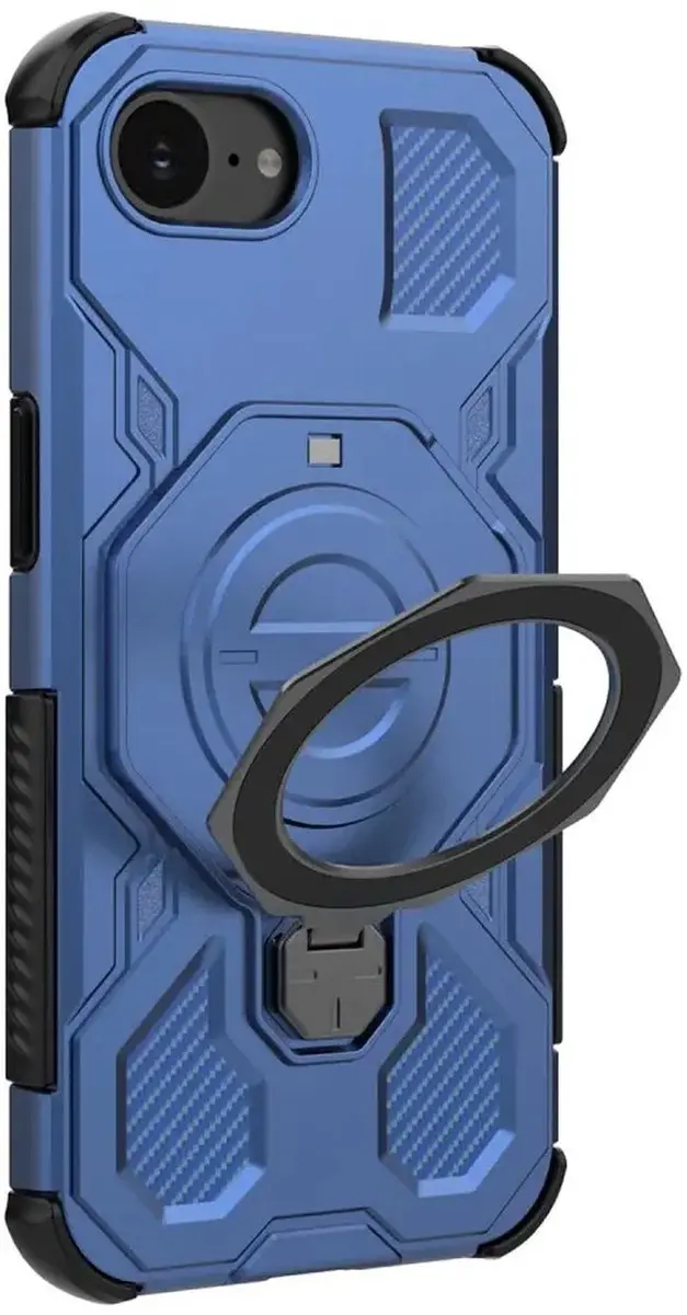 Selected by GSMpunt.nl iPhone 16e/17e Hoesje Blauw - MagSafe Kickstand