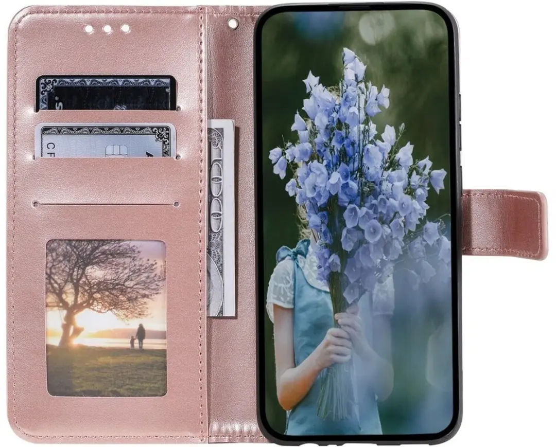 Selected Hoesje Samsung Galaxy A07 Mandala - Roze Goud - 3 Pasjes