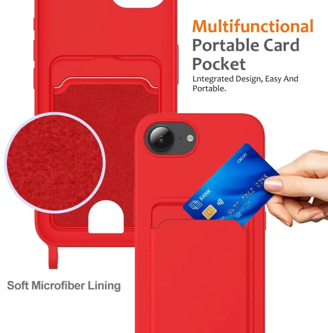 Selected by GSMpunt.nl iPhone Hoesje met Koord en Pasjeshouder - Rood