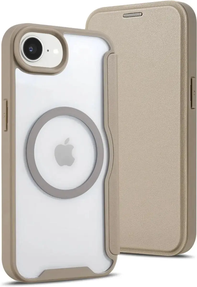 Selected Portemonnee Hoesje iPhone 16/17 MagSafe - Transparant/Beige