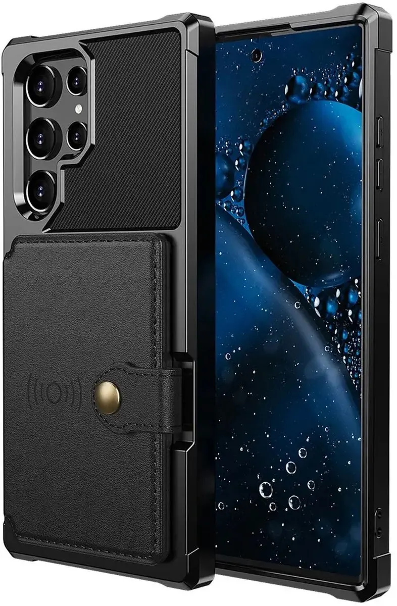 Selected Portemonnee Hoesje Samsung Galaxy S22 Ultra - 4 Pasjes - Zwart