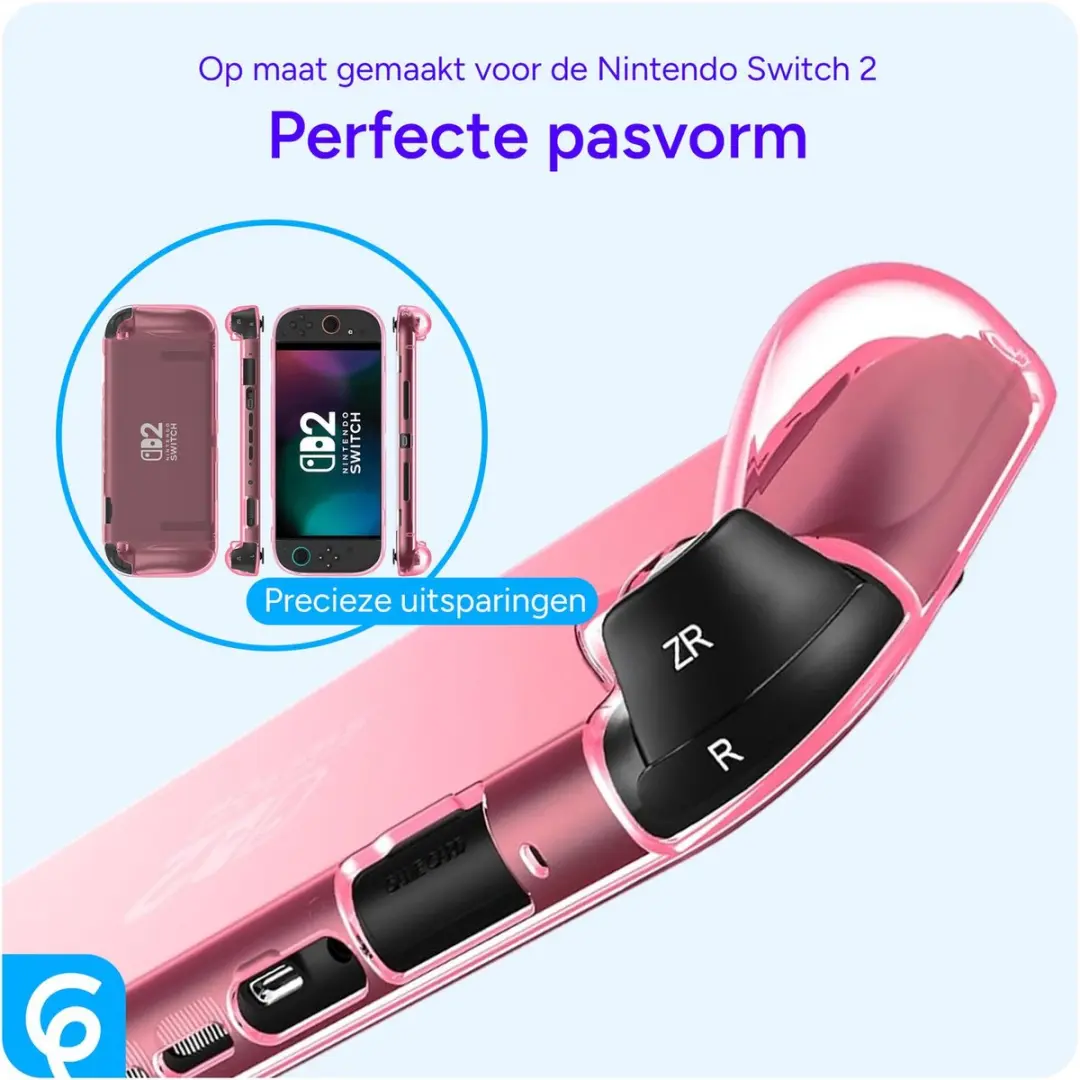 Selected Nintendo Switch 2 TPU Hoesje - Roze Transparant