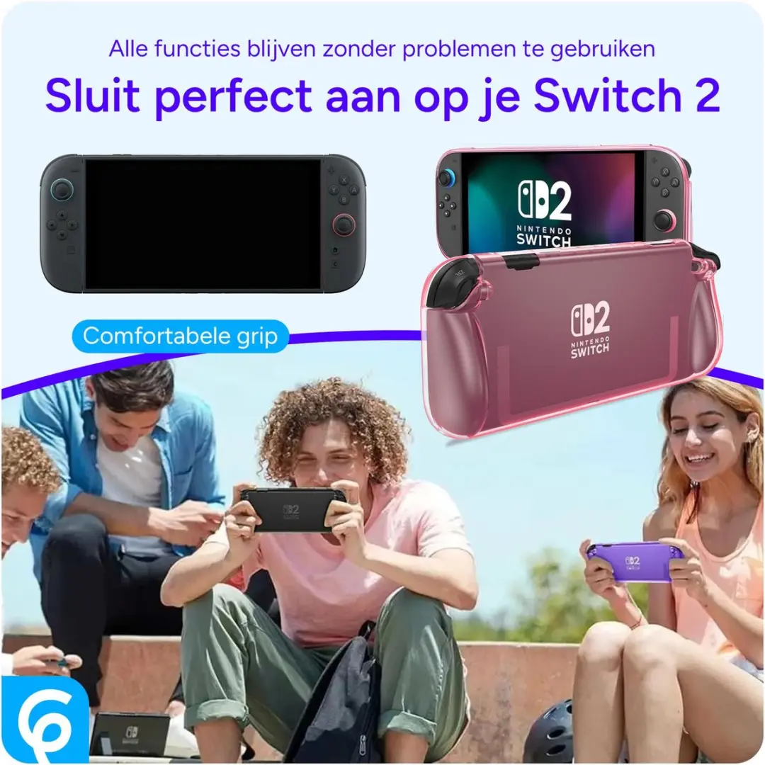 Selected Nintendo Switch 2 TPU Hoesje - Roze Transparant