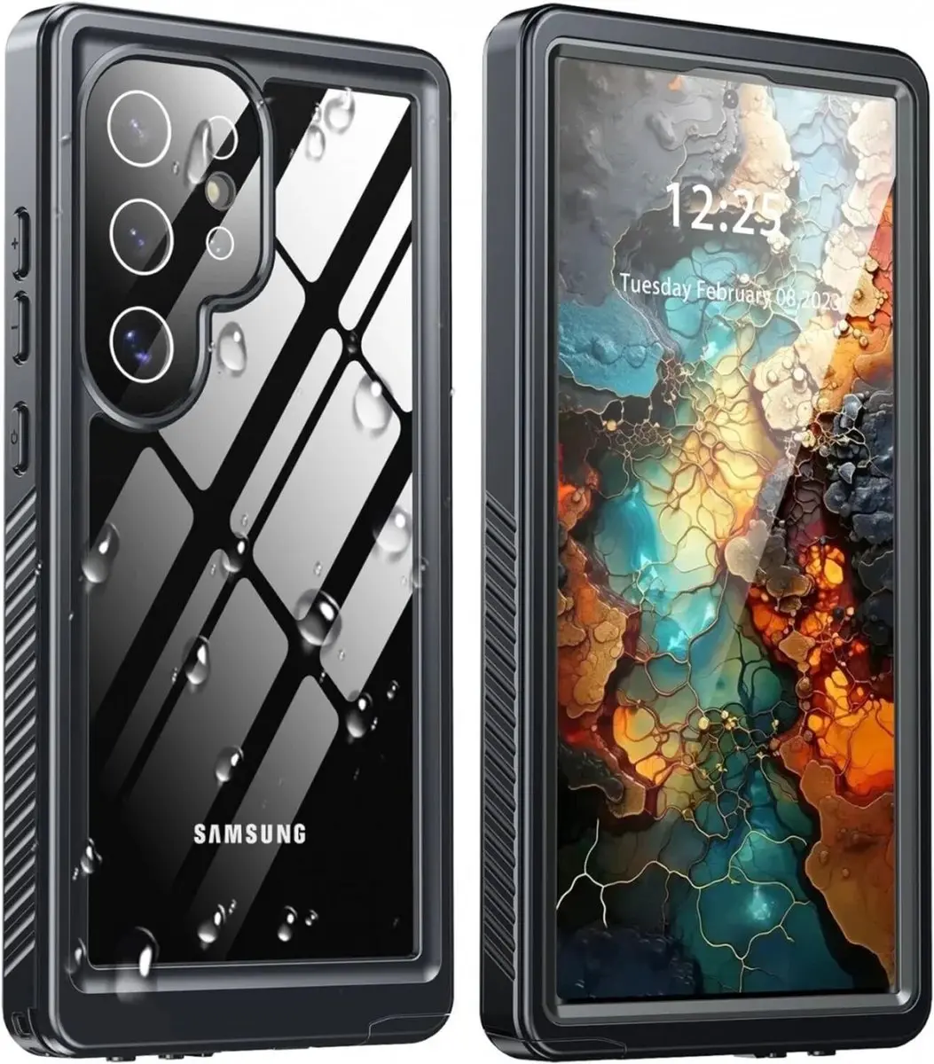 Selected SBG Outdoor Case Waterdicht voor Samsung Galaxy S24 Ultra - IP68 - Zwart/Transparant
