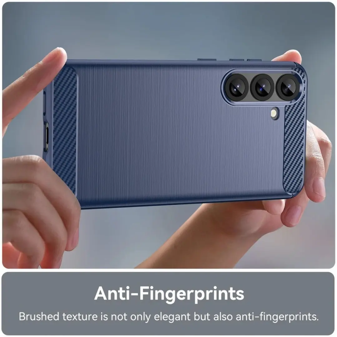 Selected Geborsteld TPU Hoesje Samsung Galaxy S25 Plus - Blauw - afbeelding 6 van 6