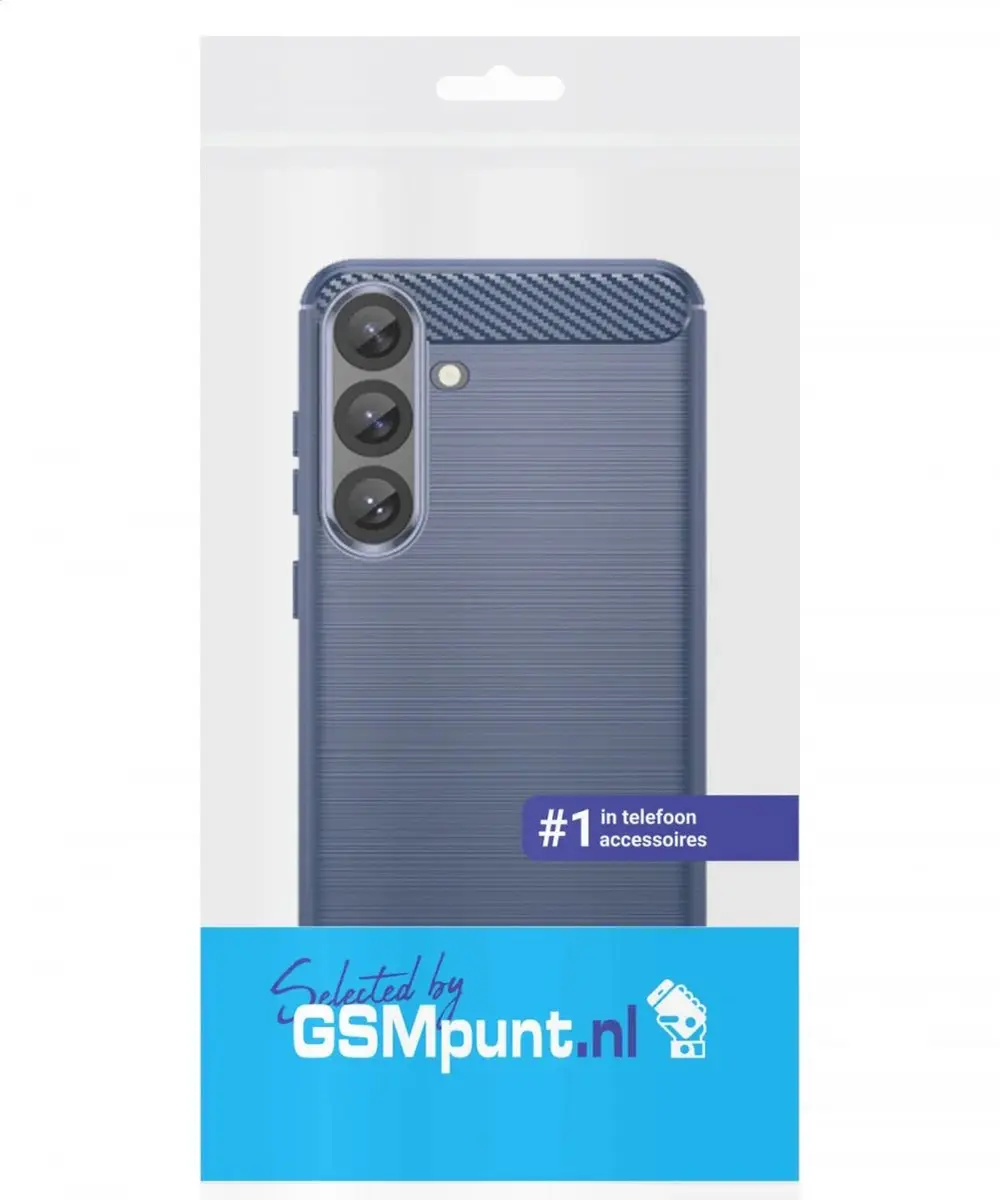 Selected Geborsteld TPU Hoesje Samsung Galaxy S25 Plus - Blauw