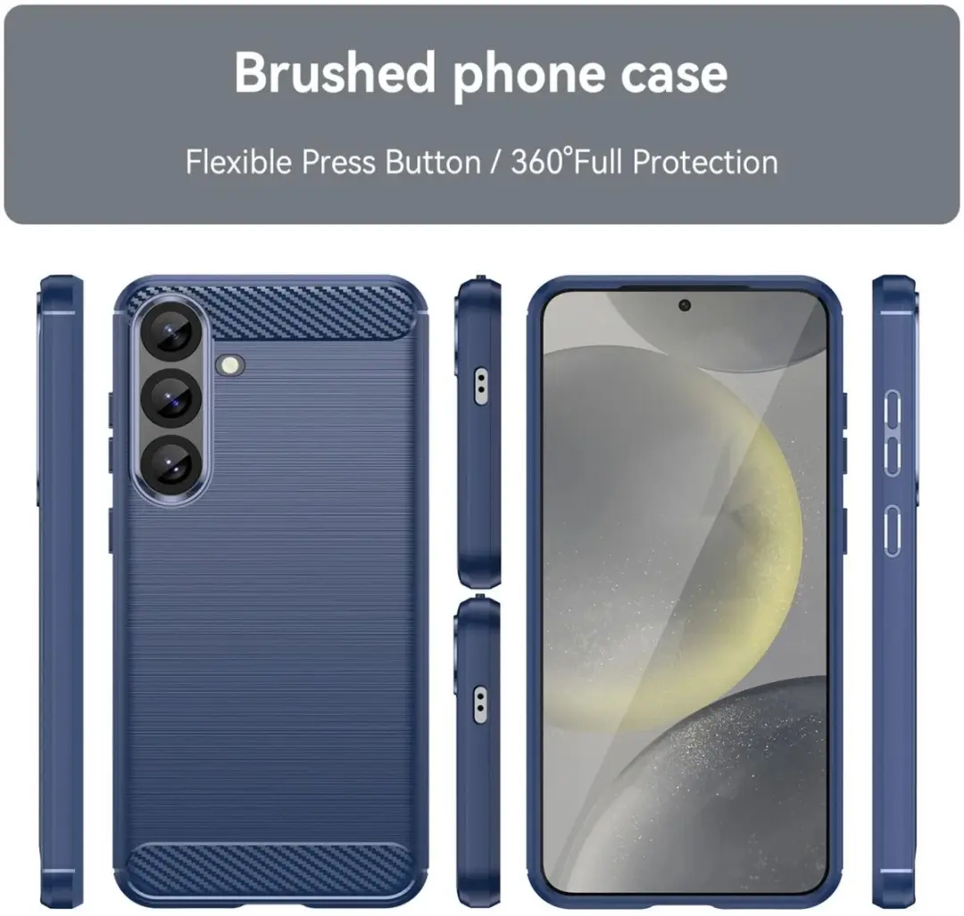 Selected Geborsteld TPU Hoesje Samsung Galaxy S25 Plus - Blauw