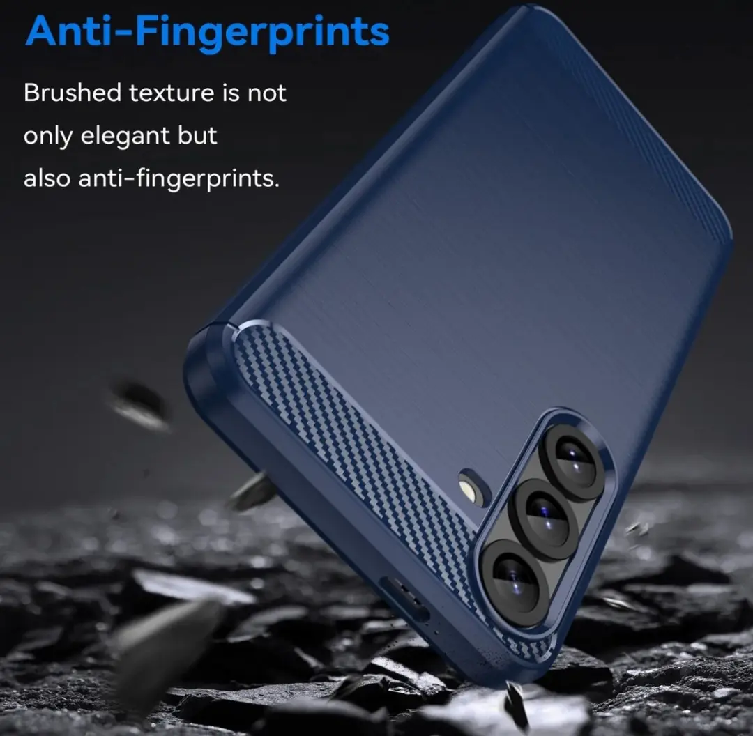Selected Geborsteld TPU Hoesje Samsung Galaxy S25 Plus - Blauw