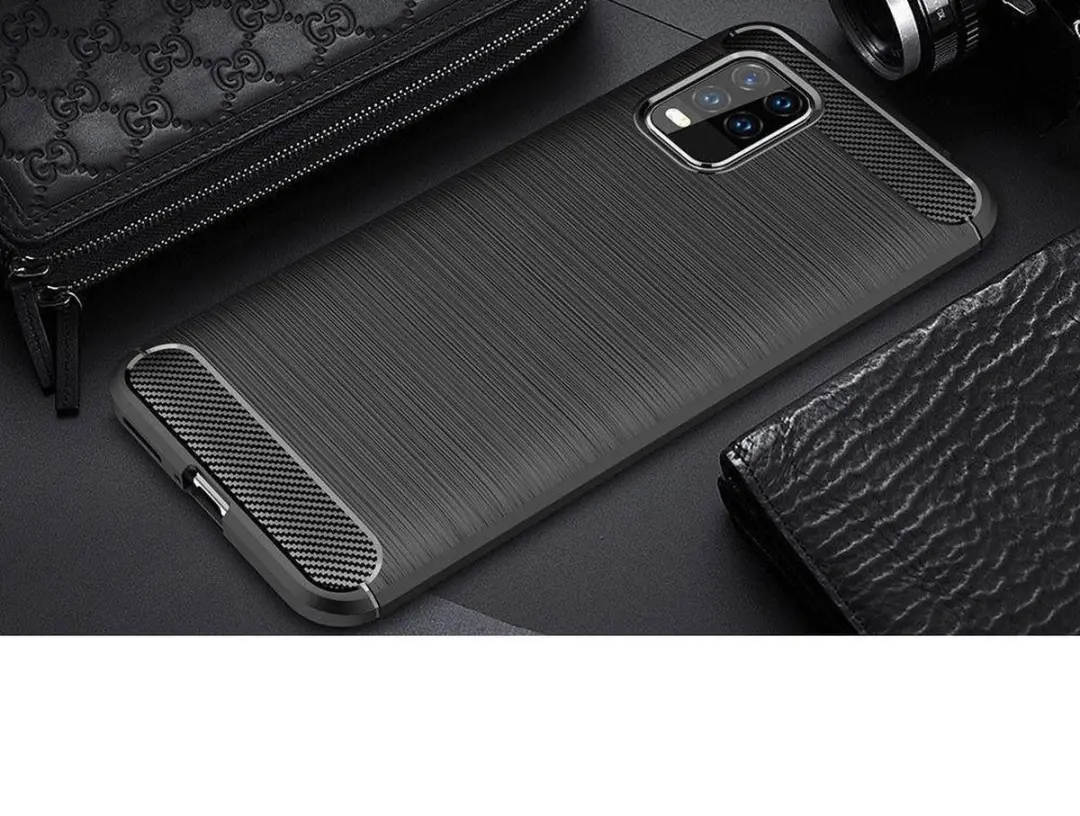 Selected TPU Hoesje Xiaomi Mi 10 Lite - Geborsteld Zwart - afbeelding 6 van 6