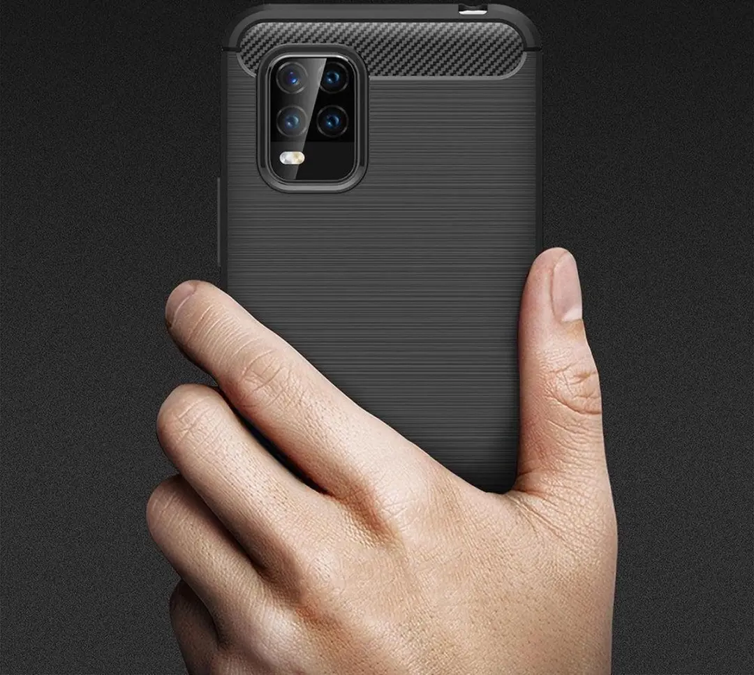 Selected TPU Hoesje Xiaomi Mi 10 Lite - Geborsteld Zwart