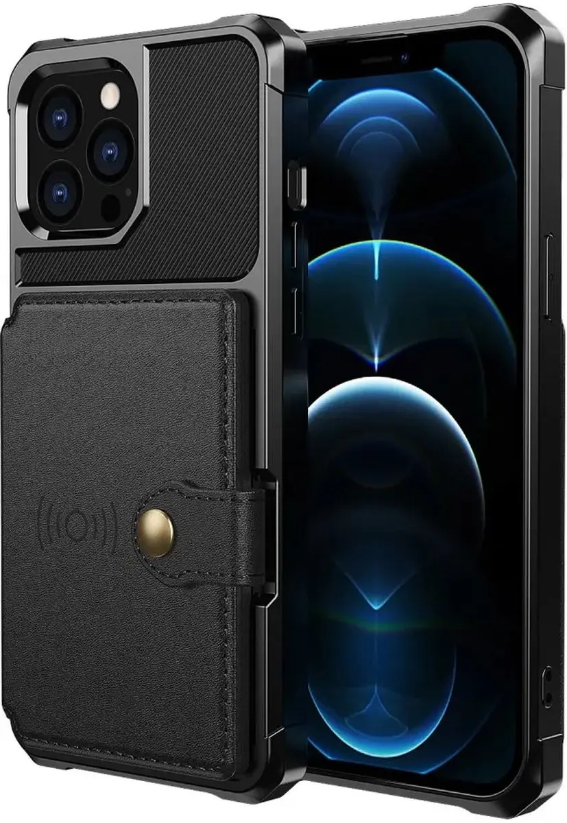 Selected Portemonnee Hoesje iPhone 13 Pro Max - 4 Pasjes - Zwart