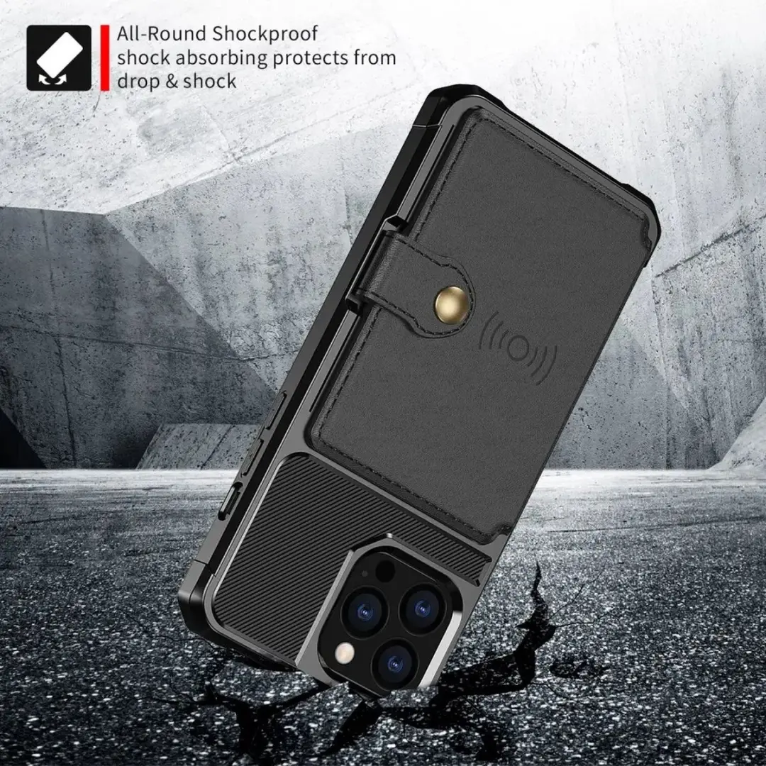 Selected Portemonnee Hoesje iPhone 13 Pro Max - 4 Pasjes - Zwart