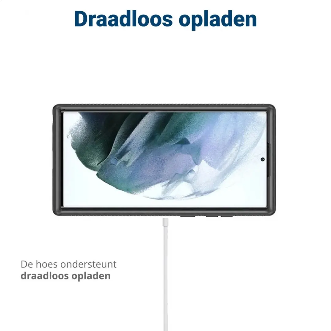 Selected by GSMpunt Samsung Galaxy S22 Ultra Hoesje - Blauw - Ingebouwde Screenprotector - afbeelding 6 van 6