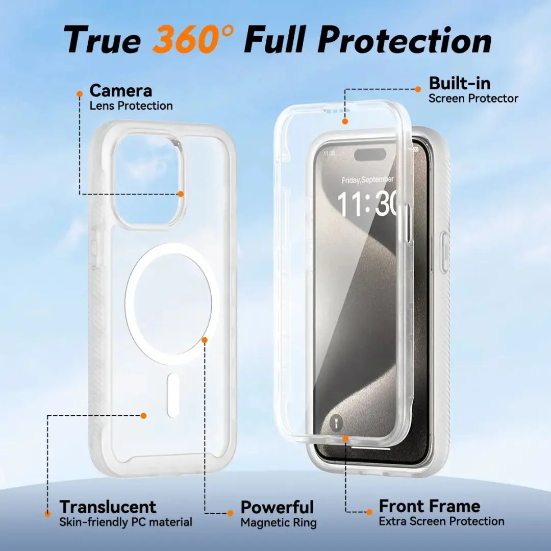 Selected by GSMpunt Hoesje iPhone 15 Pro Max - Ingebouwde Screenprotector - Matte Transparant - afbeelding 6 van 6
