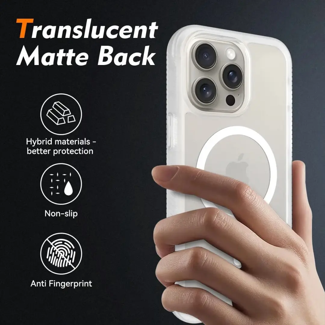 Selected by GSMpunt Hoesje iPhone 15 Pro Max - Ingebouwde Screenprotector - Matte Transparant
