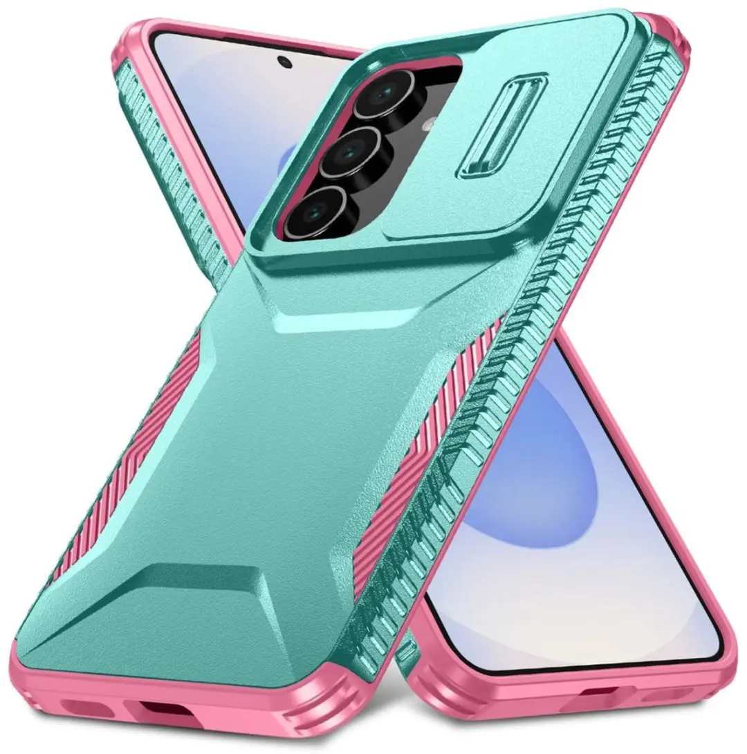 Selected Hoesje Samsung Galaxy S25 FE Camera Slider Blauw Roze
