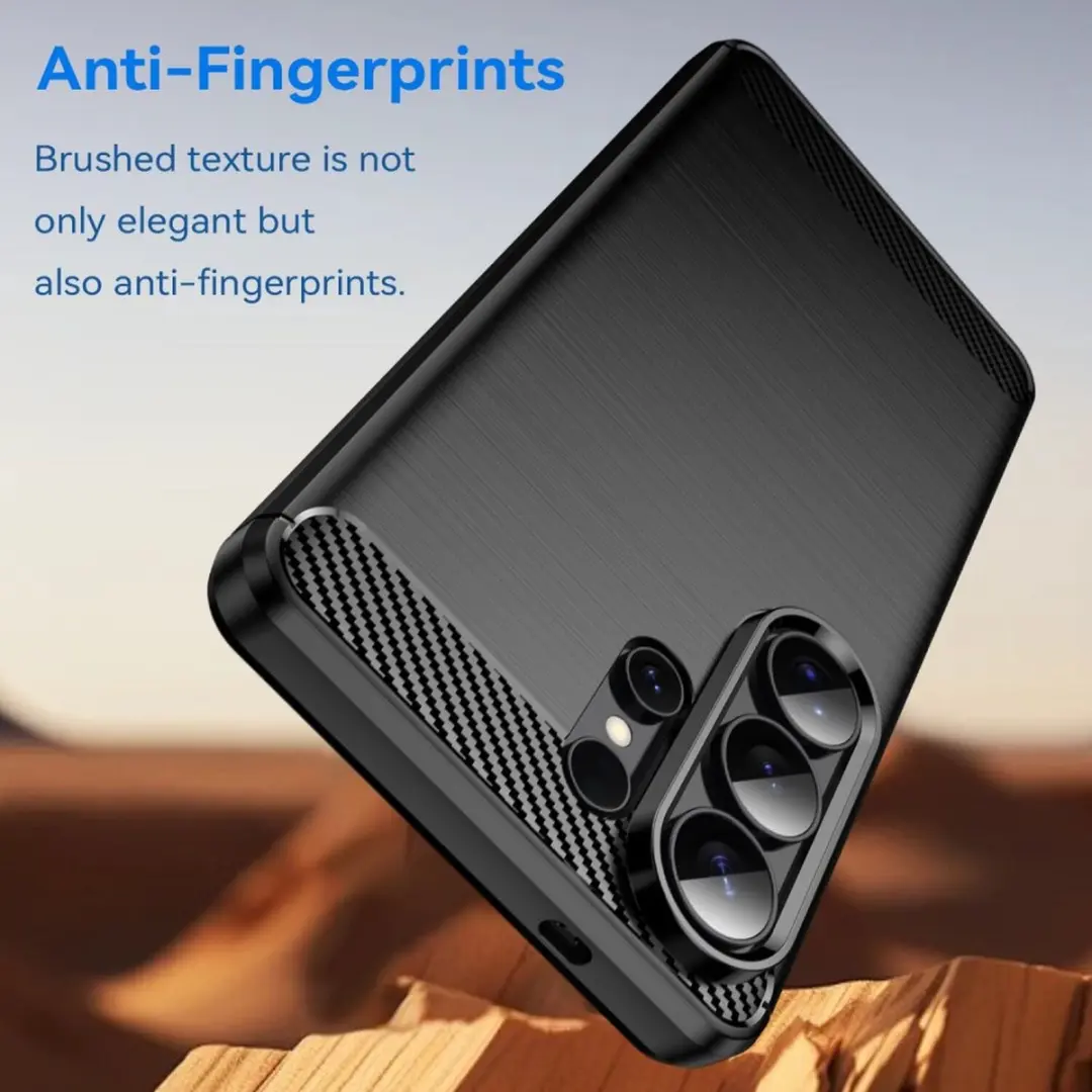 Selected Geborsteld TPU Hoesje Samsung Galaxy S26 Ultra - Zwart