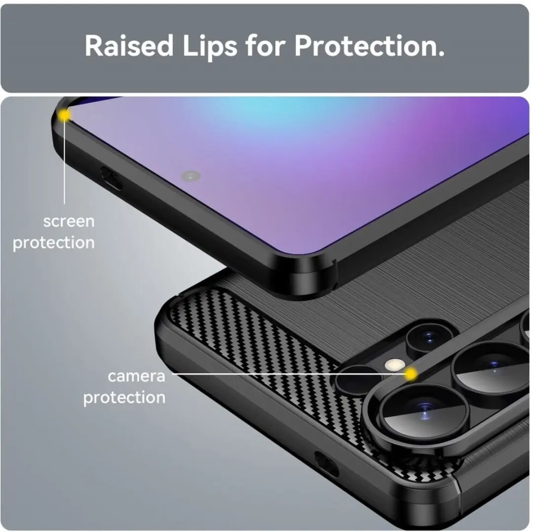 Selected Geborsteld TPU Hoesje Samsung Galaxy S26 Ultra - Zwart