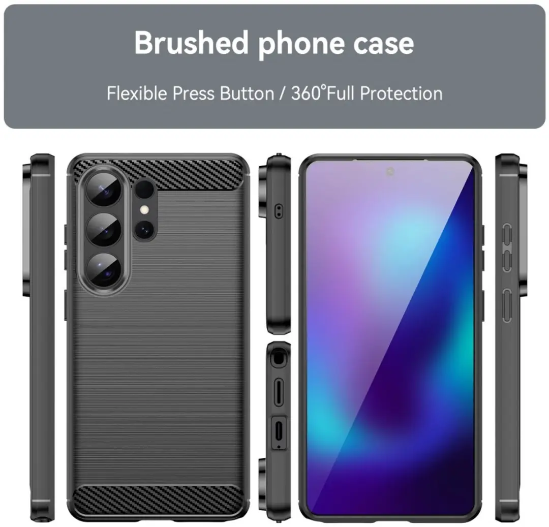 Selected Geborsteld TPU Hoesje Samsung Galaxy S26 Ultra - Zwart