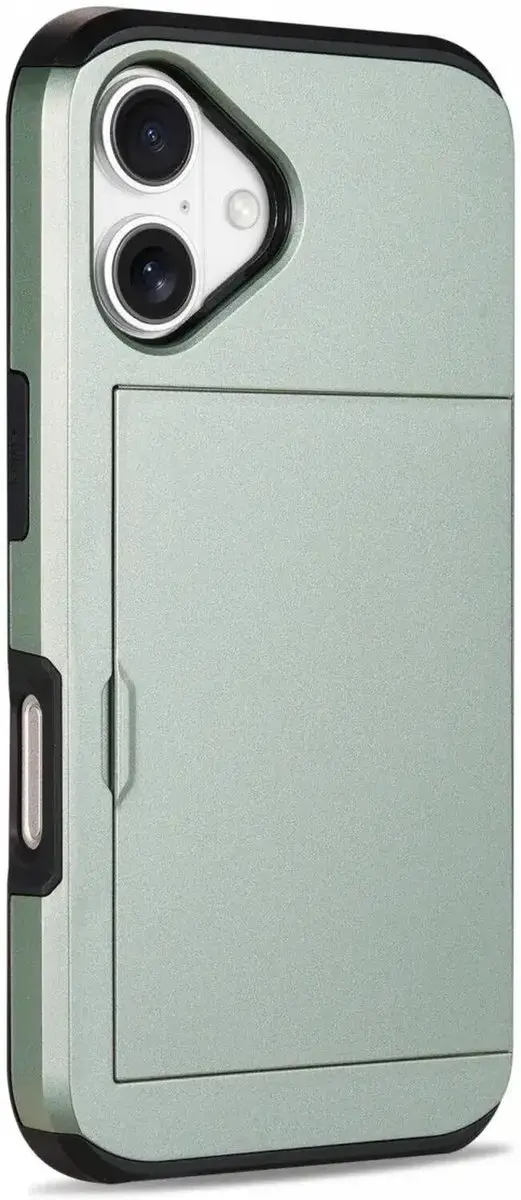 Selected Hoesje iPhone 16 Kaarthouder Groen - 2 Pasjes