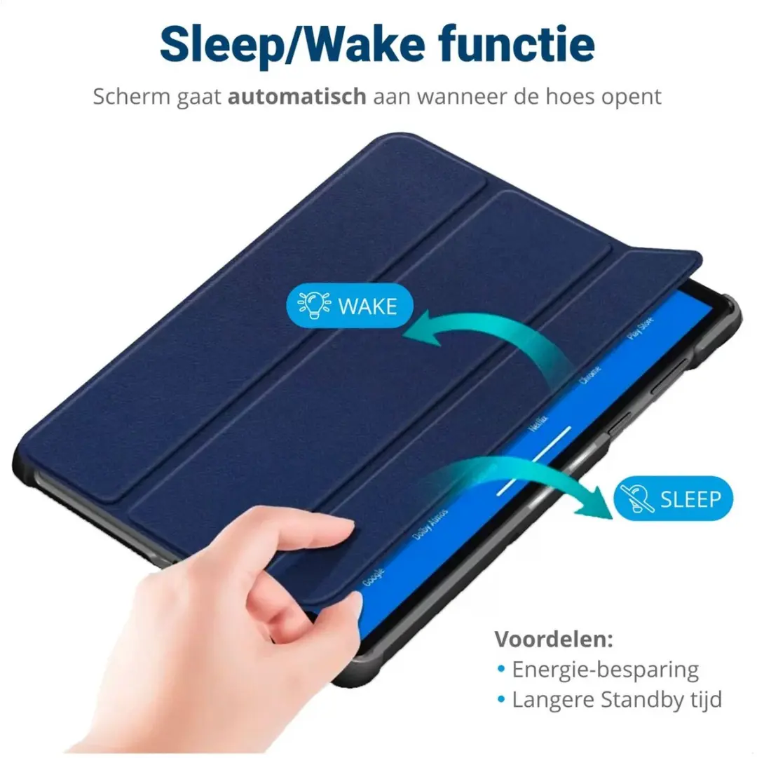 Selected by GSMpunt Lenovo Tab M10 Gen 4 Hoes - Tri-fold Kunstleder Blauw