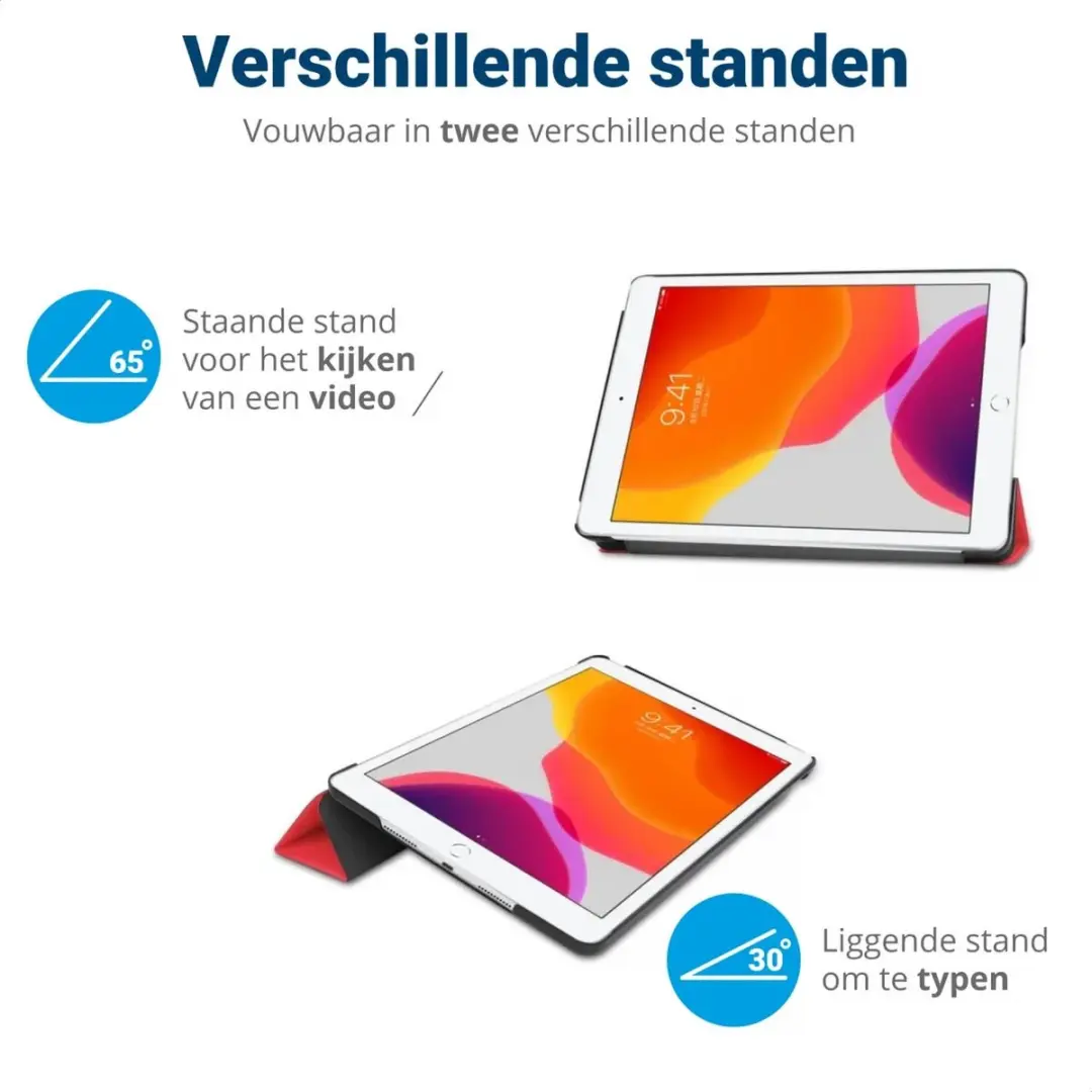 Selected by GSMpunt.nl Tablethoes Apple iPad 10.2 Rood - Tri-fold
