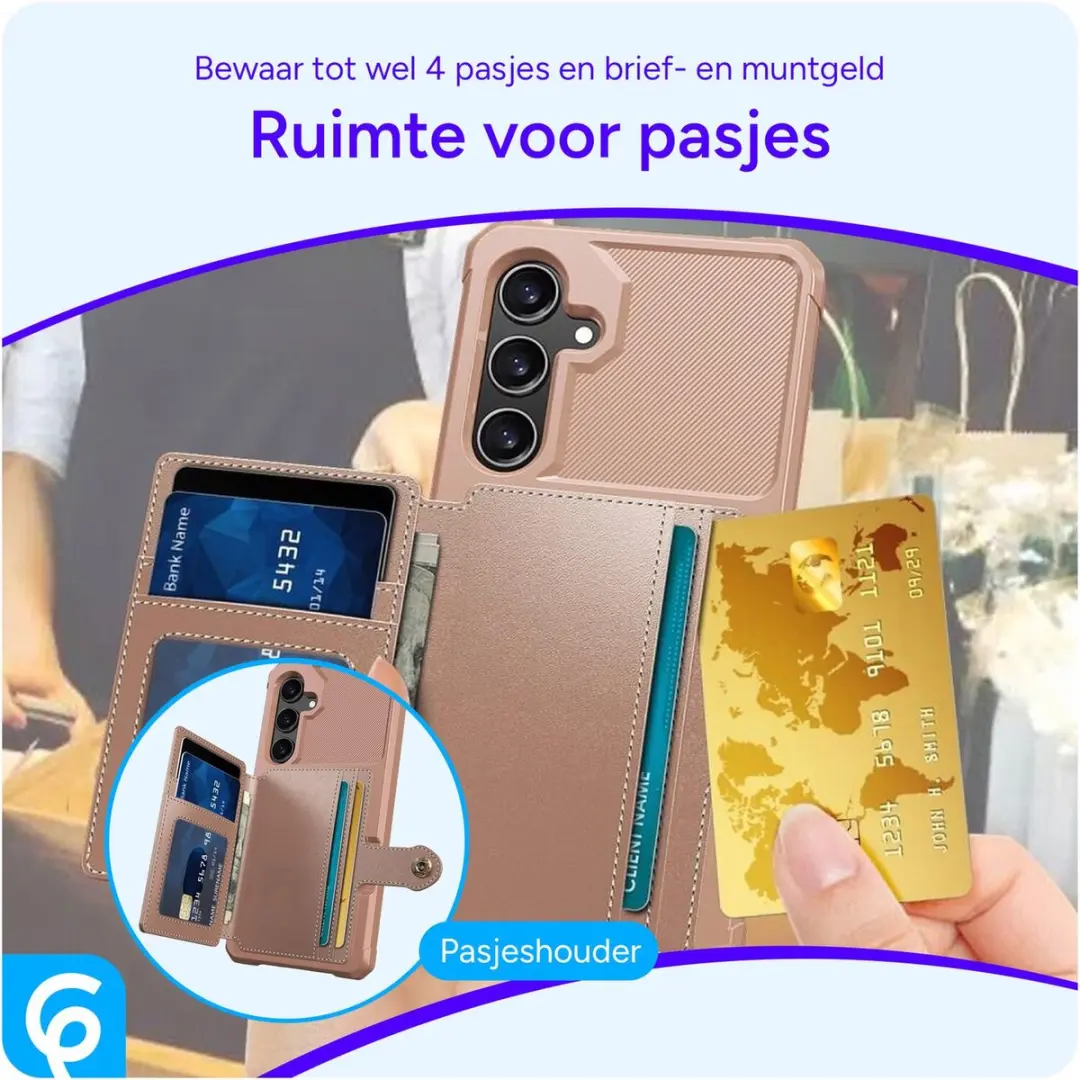 Selected Portemonnee Hoesje Samsung Galaxy A55 - Roze - 4 Pasjes
