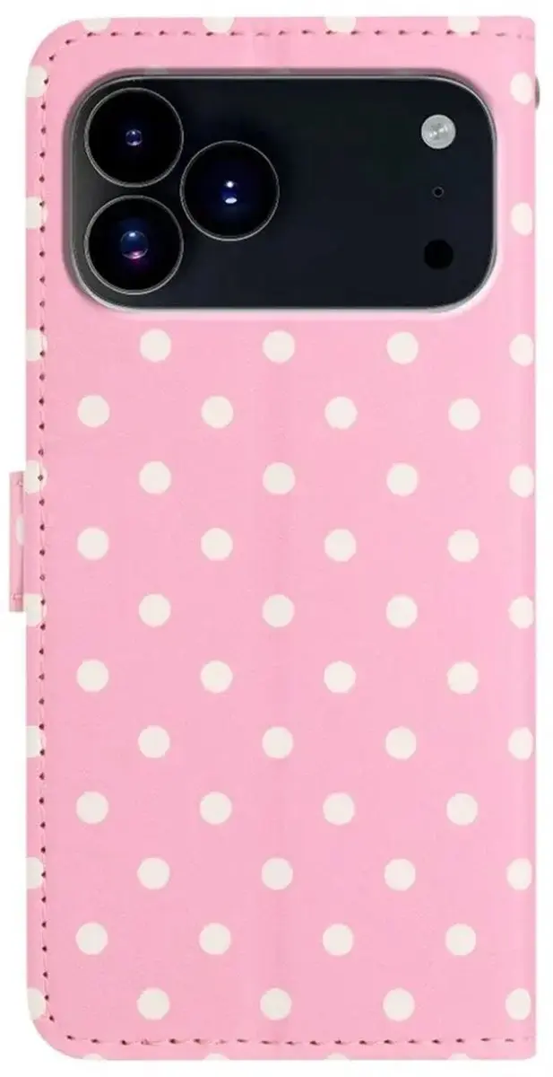 Selected Hoesje iPhone 17 Pro Max Polka Dot Wallet Book - Roze - afbeelding 6 van 6