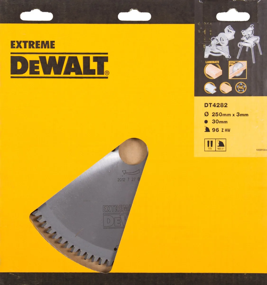 DeWALT DT4282-QZ Cirkelzaagblad Laminaat 250mm 96T