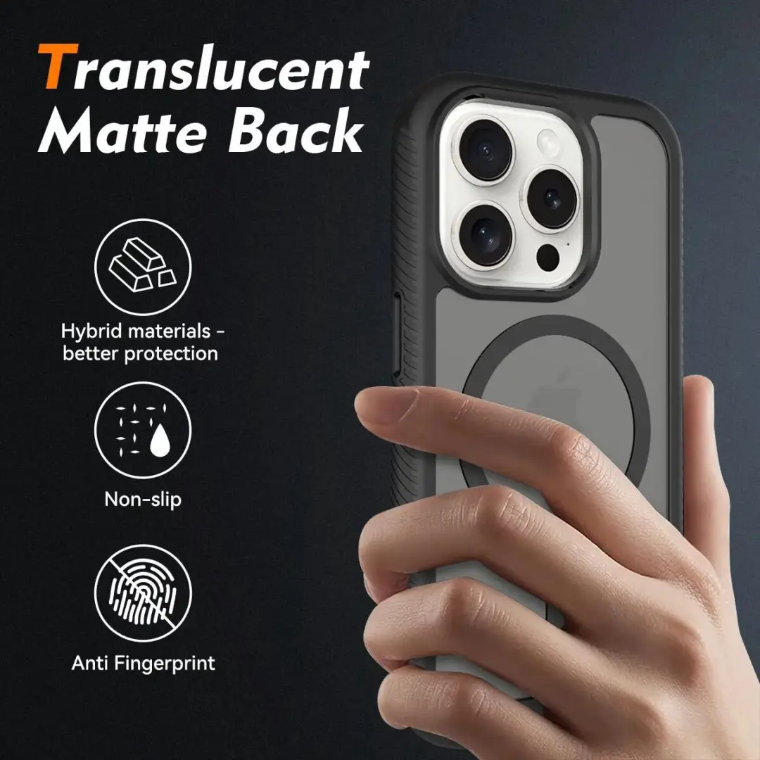 Selected by GSMpunt.nl iPhone 15 Pro Hoesje - Matte Zwart - MagSafe